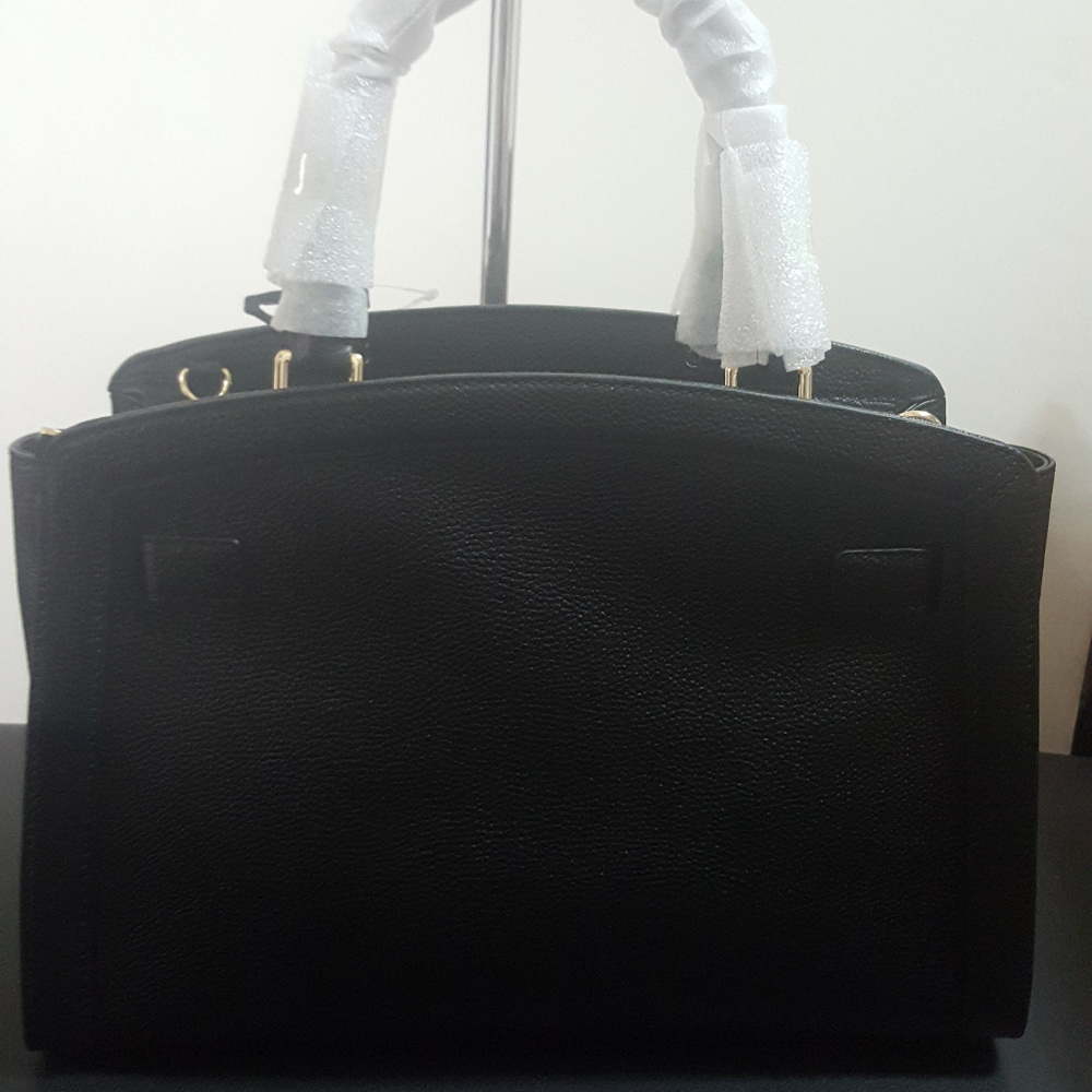 Michael Kors Large Karson Black Leather Satchel - Picture 2 of 7
